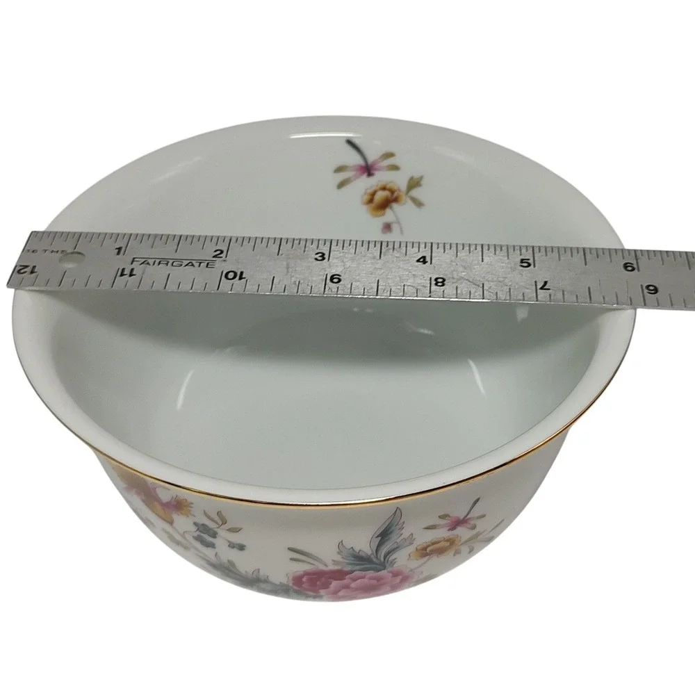 American Avon Heirloom Bowl Independence‎ Day 1981 Porcelain Floral Vintage